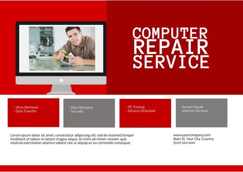 Professional Tech Support Computer Repair Service Promotion - Download Free Stock Templates Pikwizard.com
