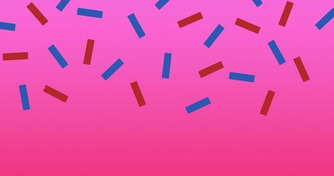 Abstract red and blue stripes on pink gradient