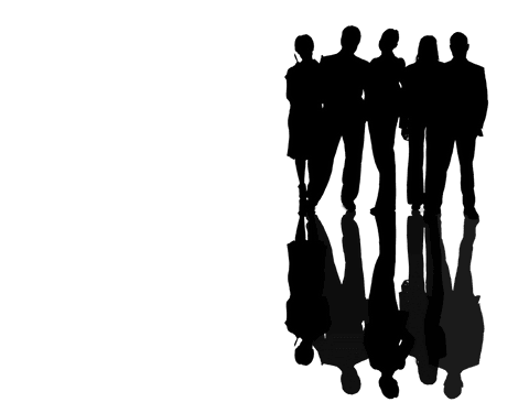 Silhouette of People Standing with Reflections on Transparent Background - Download Free Stock Videos Pikwizard.com
