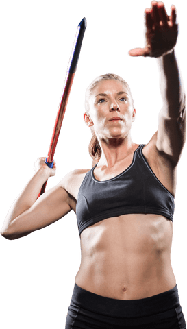 Athlete in action transparent background javelin throw
