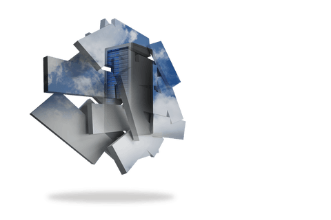 transparent server tower on abstract fragmented screen design - Download Free Stock Videos Pikwizard.com