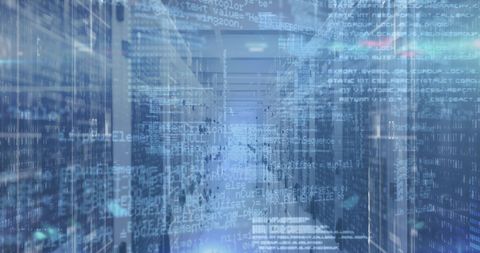 Futuristic Pathways in Data Server Facility with Digital Overlay - Download Free Stock Images Pikwizard.com