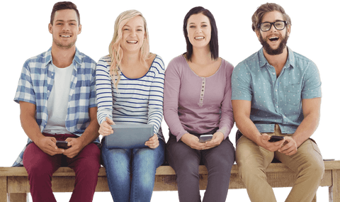 Young Adults Holding Tech Devices Transparent Background - Download Free Stock Videos Pikwizard.com