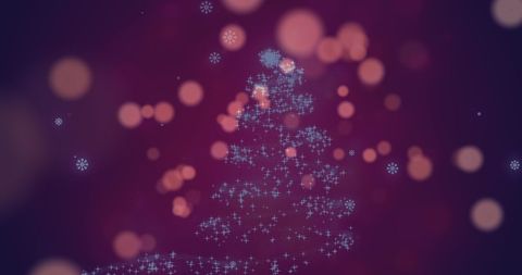 Glowing Christmas Tree with Falling Light Orbs - Download Free Stock Images Pikwizard.com