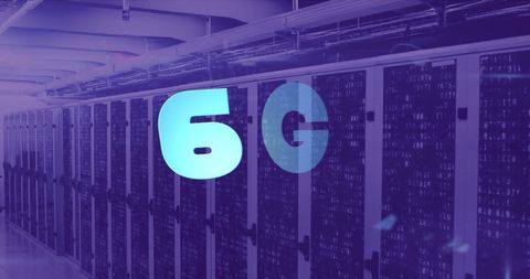 Violet-Themed Server Room Illustrates Advancements in 6G Technology - Download Free Stock Images Pikwizard.com