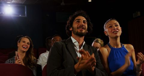 Diverse Group of Enthusiastic Young Adults Applauding in Theater - Download Free Stock Images Pikwizard.com