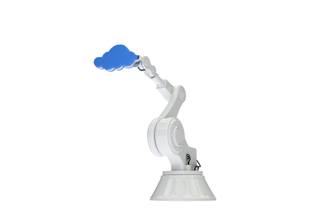 Transparent Robotic Arm Gripping Digital Cloud Symbol Concept - Download Free Stock Videos Pikwizard.com