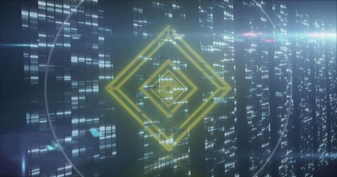 Futuristic Geometric Shapes on Digital Display Screen - Download Free Stock Images Pikwizard.com