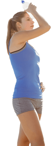 tired woman holding water bottle transparent background - Download Free Stock Videos Pikwizard.com
