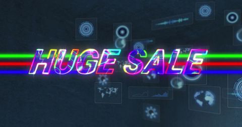 Vibrant Digital Interface with Huge Sale Text