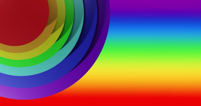 Abstract Colorful Circles Over Vibrant Rainbow Background - Download Free Stock Images Pikwizard.com