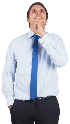 transparent thoughtful businessman looks upward - Download Free Stock Videos Pikwizard.com