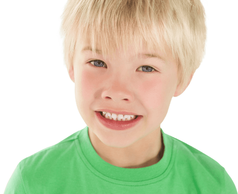 Transparent Image of Smiling Blonde Boy in Green Shirt