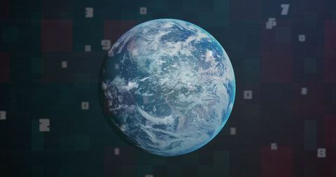 Global Computer Network with Digital Earth and Data Processing - Download Free Stock Images Pikwizard.com