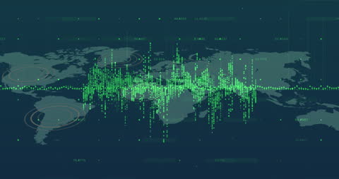 Global Financial Data Over World Map Visualization