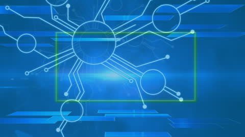 Network Connections on Blue Background