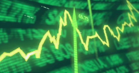 Dynamic Stock Market Trading with Green Data Graphs - Download Free Stock Images Pikwizard.com