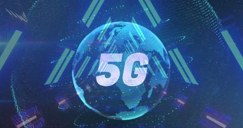 Digitally Generated Spinning Globe Representing 5G Connectivity - Download Free Stock Images Pikwizard.com