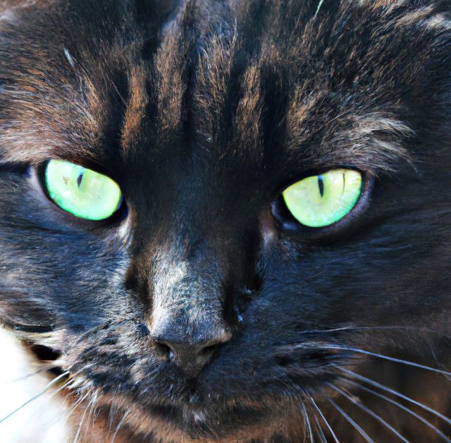 Close up of black cat with green eyes created using generative ai technology - Download Free Stock Photos Pikwizard.com