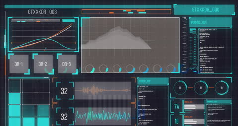 Animated Digital Interface with Dynamic Data Analytics
