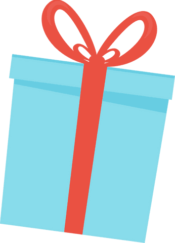 Transparent Gift Box with Red Ribbon Bow Floating Against Clear Background