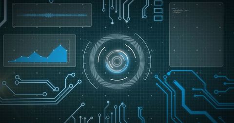 Futuristic Digital Interface with Graphical Data Layers - Download Free Stock Images Pikwizard.com