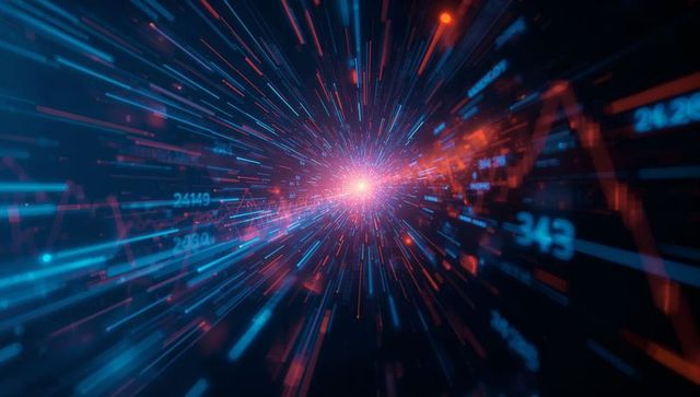 Futuristic Data Visualization with Glowing Core