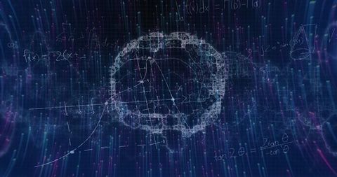 digital brain with mathematical equations data interface concept - Download Free Stock Images Pikwizard.com
