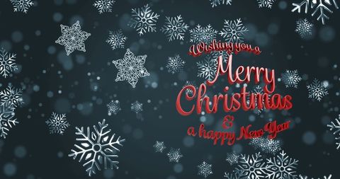 Festive Christmas Greetings with Snowflake Background