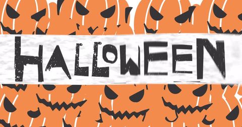 Creative halloween banner with spooky jack-o-lanterns