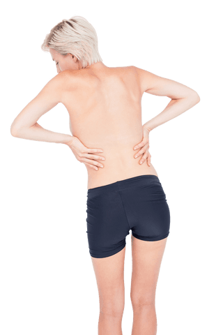 Transparent Woman Suffering Back Pain Looking Uncomfortable