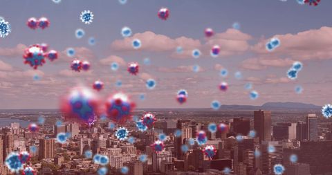 Coronavirus Particles Over Urban Skyline Illustrate Global Pandemic Challenge - Download Free Stock Images Pikwizard.com