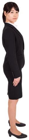 Businesswoman in Profile on Transparent Background, Professional Pose