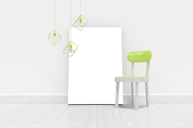 Green Chair and Transparent Whiteboard in Modern Minimalist Home - Download Free Stock Videos Pikwizard.com