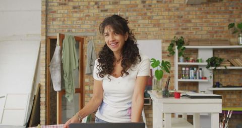 Creative Biracial Artist Focused in Stylish Home Studio - Download Free Stock Images Pikwizard.com