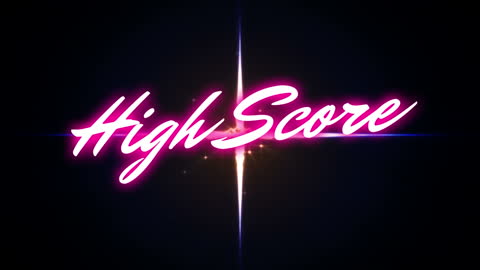 Neon High Score Animation on Black Background