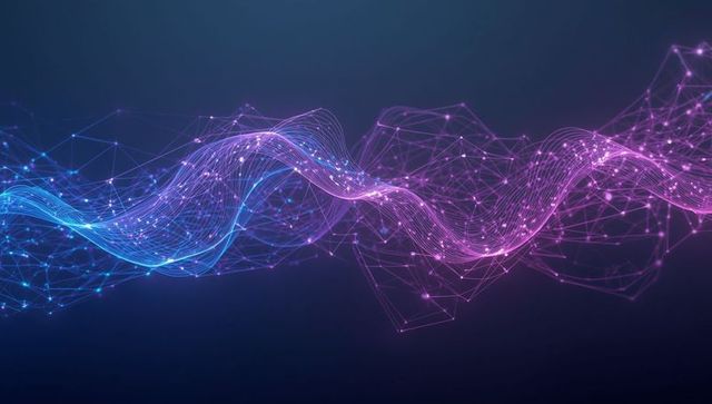 Futuristic Network Mesh with Dynamic Glowing Nodes