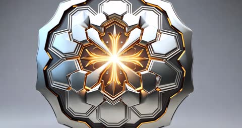 Luxury Spinning Geometric Medallion with Pulsing Core