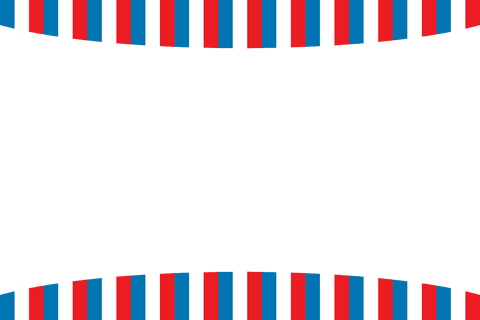 Transparent background with red, white and blue stripe frame