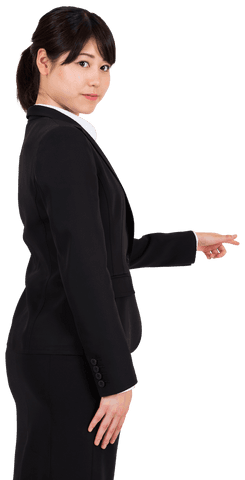 Professional Asian Businesswoman Pointing Transparent