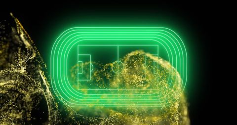 neon green soccer field with digital wave - Download Free Stock Images Pikwizard.com