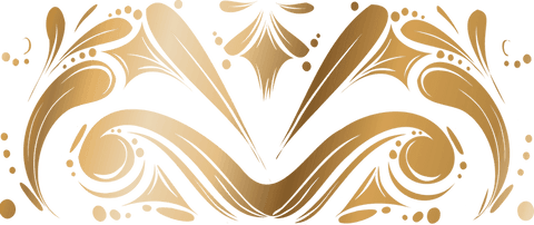 Luxurious Gold Filigree Decoration on Transparent Background