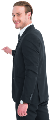 transparent smiling businessman gesturing confidently - Download Free Stock Videos Pikwizard.com