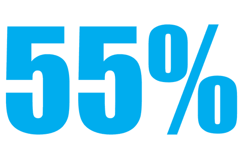 bright transparent numeric graphic displaying 55 percent - Download Free Stock Videos Pikwizard.com