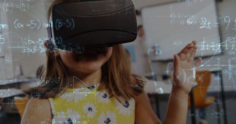 Children Experiencing Education with Virtual Reality and Math