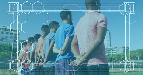 Diverse Male Athletes Preparing Before Match