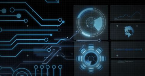 high-tech digital interface with data scanning elements - Download Free Stock Images Pikwizard.com