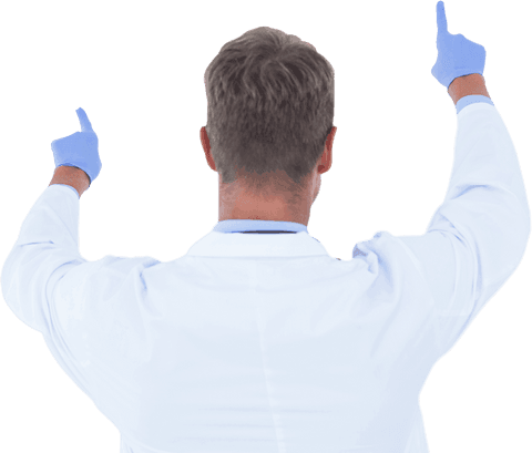 transparent effect with rear view of doctor interacting - Download Free Stock Videos Pikwizard.com