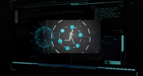 Futuristic Technology Interface With Data Processing Visualization