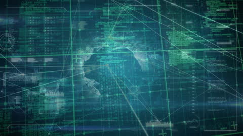 Futuristic Interface with Data and Global Connections